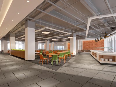 现代食堂3D模型下载
